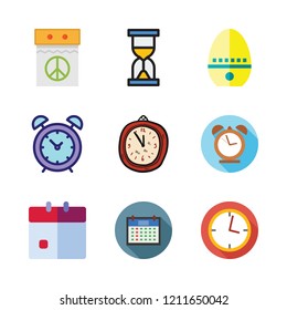 deadline icon set. vector set about timer, hourglass, calendar and alarm clock icons set.