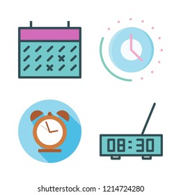 deadline icon set. vector set about calendar, alarm clock and time icons set.