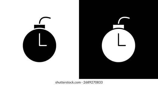 Silueta de icono de fecha límite en estilo plano negro. Elemento gráfico