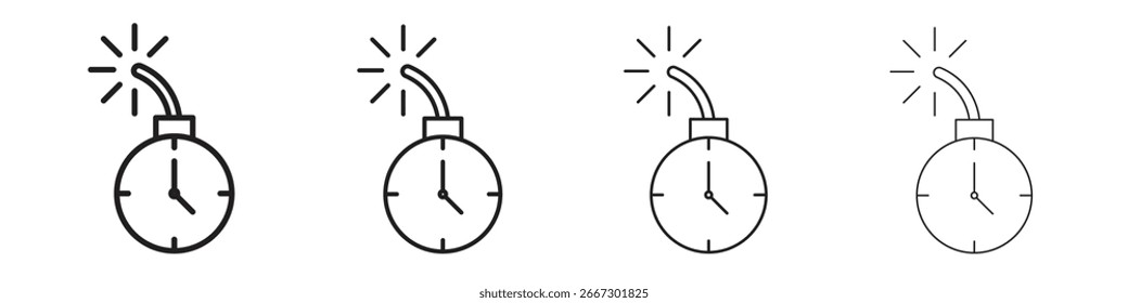 Deadline icon simple black vectors pack. Design infographic element