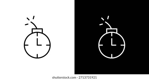 Icono de fecha límite. Símbolo plano simple. Ilustración de pictograma de contorno negro perfecto
