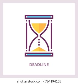 Deadline Icon. Time Management Business Concept. Vector Linear Pictogram.