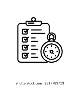 Deadline icon in vector. Illustration