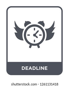 deadline icon vector on white background, deadline trendy filled icons from Creative process collection, deadline simple element illustration