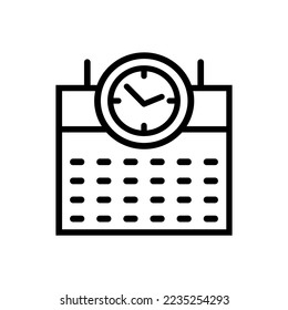 Deadline icon vector. timetable illustration sign. timing symbol or logo.