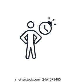 deadline icon. vector.Editable stroke.linear style sign for use web design,logo.Symbol illustration.