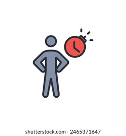 deadline icon. vector.Editable stroke.linear style sign for use web design,logo.Symbol illustration.