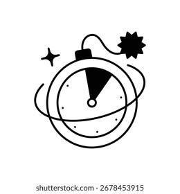 Deadline icon with white background vector stock illustration