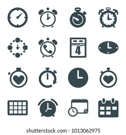 Deadline icons. set of 16 editable filled deadline icons such as stopwatch, clock, wall clock, calendar, 4th date calendar, calendar with clock