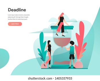 Deadline Illustration Concept. Modern flat design concept of web page design for website and mobile website.Vector illustration EPS 10
