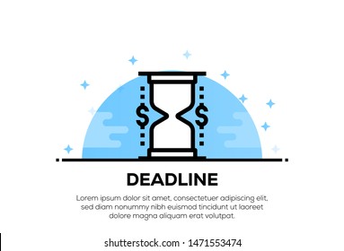 DEADLINE AND ILLUSTRATION ICON CONCEPT
