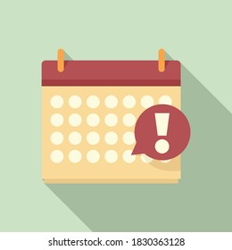 Icono de calendario importante de fecha límite. Ilustración plana de fecha límite importante icono del vector del calendario para el diseño web