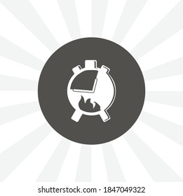 deadline isolated simple solid vector icon, fire Clock icon