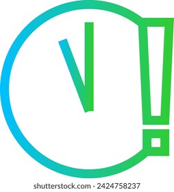 Deadline key performance indicator icon with blue and green gradient outline style. deadline, time, reminder, business, date, calendar, event. Vector Illustration