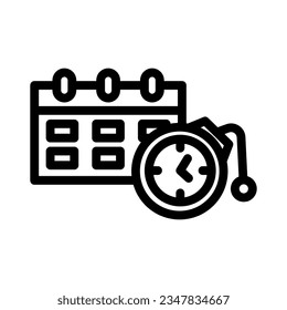 deadline line icon illustration vector graphic. Simple element illustration vector graphic, suitable for app, websites, and presentations isolated on white background