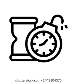 deadline line icon illustration vector graphic. Simple element illustration vector graphic, suitable for app, websites, and presentations isolated on white background