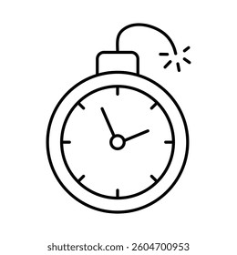 Deadline Line Icon. Startup, Success, Growth Editable Stroke Vector Illustration