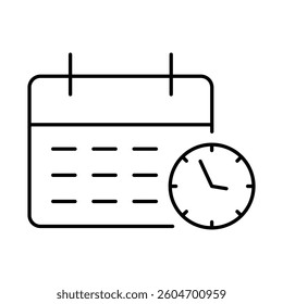 Deadline Line Icon. Startup, Success, Growth Editable Stroke Vector Illustration
