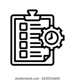 Deadline Line Vector Illustration On White Background.