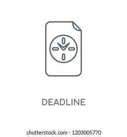 Deadline linear icon. Deadline concept stroke symbol design. Thin graphic elements vector illustration, outline pattern on a white background, eps 10.