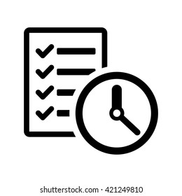 deadline list blank icon black on white background