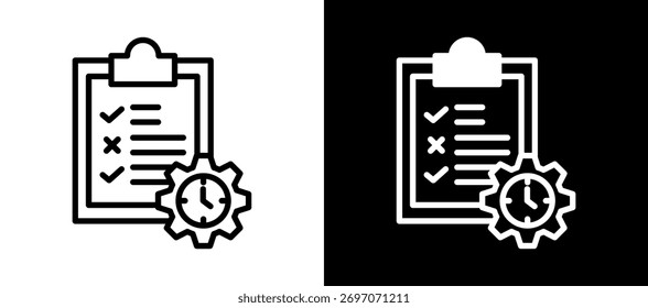 Icono de administración de fechas límite Ilustración vectorial mixta