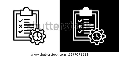Deadline Management Icon linemixed Vector Illustration