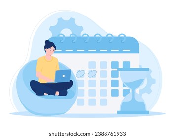 deadline management work deadlines tasks due dates trending concept flat illustration