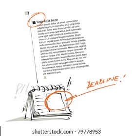 deadline metaphor - artistic page layout design