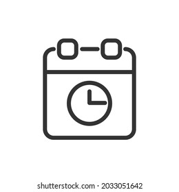 Deadline minimal line icon. Web stroke symbol design. Deadline sign isolated on a white background. Premium line icon.
