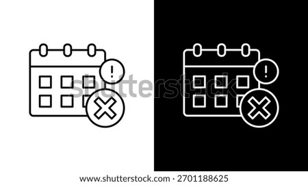 Deadline Missed White Icon Set Design