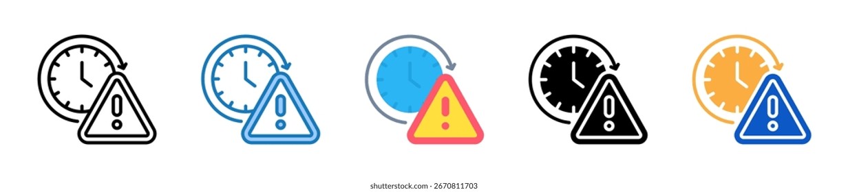 Deadline multiple style icons set design vector illustration.