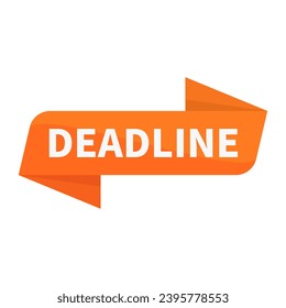 Deadline In Orange Ribbon Rectangle Shape For Limited Time Notification Information Announcement

