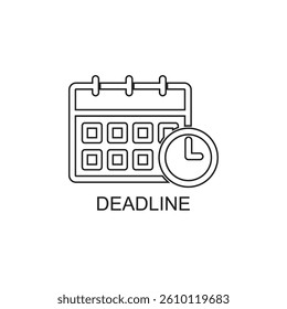 deadline outline icon , business outline icon vector