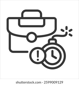 Deadline Outline Icon Vector Illustration
