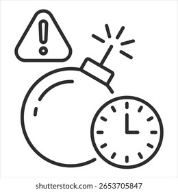 Ilustración vectorial de icono de esquema de fecha límite