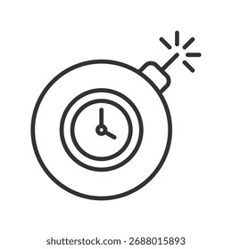 Deadline Outline Icon Vector Illustration