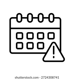 Ilustración vectorial de icono de esquema de fecha límite