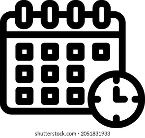  Diseño de icono de contorno de línea de fecha límite
