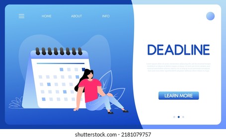 Deadline people in cartoon style. Cartoon people vector illustration