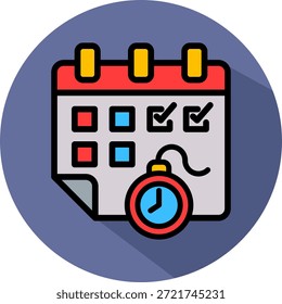 Deadline Pressure Icon isometric Vector Illustration