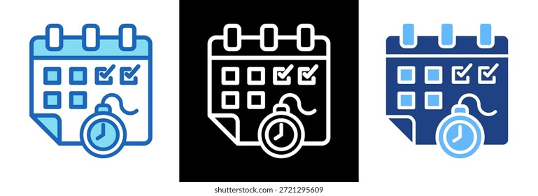 Deadline Pressure Icon triplestyle Vector Illustration