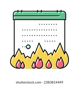 vector de icono de color del proyecto de fecha límite. signo de proyecto de fecha límite. ilustración de símbolo aislado