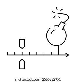 deadline project line icon vector. deadline project sign. isolated contour symbol black illustration