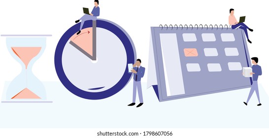 Deadline, punctuality and time management business vector concept