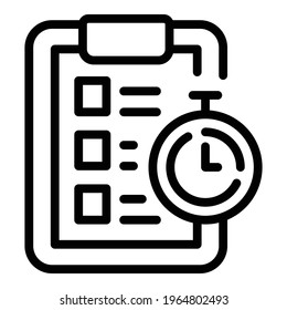 Deadline realization icon. Outline Deadline realization vector icon for web design isolated on white background