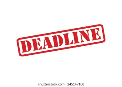 DEADLINE Red Rubber Stamp Vector over a white background.
