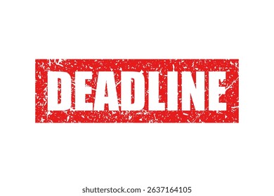Deadline - red stamp on white background