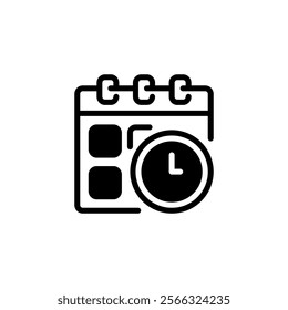 Deadline Reminder Glyph Icon. linear style sign for mobile concept and web design. Outline vector icon.