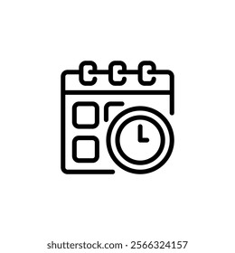 Deadline Reminder Line Icon. linear style sign for mobile concept and web design. Outline vector icon.